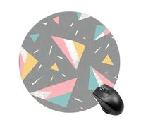 Gray Pattern Style Mouse Pad - Ultra Thin, 7.8 Inch Round Mousepad with Non-Slip Rubber Base, Waterproof Mouse Mat for Office, Gaming