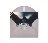 Gray Pearlescent Paper Holiday Cards 4"x6" MSRHIUEF Black Feathered Flying Sword Printing Greeting Cards for Christmas, Birthday, Wedding Anniversary & Party Invitations