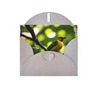 Gray Pearlescent Paper Holiday Cards 4"x6" MSRHIUEF Yellow Kingfisher Printing Greeting Cards for Christmas, Birthday, Wedding Anniversary & Party Invitations