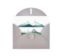 Gray Pearlescent Paper Holiday Cards 4"x6" YYHHAOFA A corner of snow mountain Pattern Greeting Cards for Christmas, Birthday, Wedding Anniversary & Party Invitations