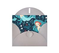 Gray Pearlescent Paper Holiday Cards 4"x6" YYHHAOFA blue mermaid Pattern Greeting Cards for Christmas, Birthday, Wedding Anniversary & Party Invitations