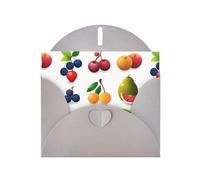 Gray Pearlescent Paper Holiday Cards 4"x6" YYHHAOFA Colorful fruit drawings Pattern Greeting Cards for Christmas, Birthday, Wedding Anniversary & Party Invitations