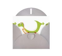 Gray Pearlescent Paper Holiday Cards 4"x6" YYHHAOFA Cool dinosaur cradle Pattern Greeting Cards for Christmas, Birthday, Wedding Anniversary & Party Invitations