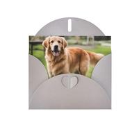 Gray Pearlescent Paper Holiday Cards 4"x6" YYHHAOFA cute golden retriever Pattern Greeting Cards for Christmas, Birthday, Wedding Anniversary & Party Invitations