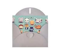 Gray Pearlescent Paper Holiday Cards 4"x6" YYHHAOFA Cute little animals Pattern Greeting Cards for Christmas, Birthday, Wedding Anniversary & Party Invitations