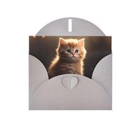 Gray Pearlescent Paper Holiday Cards 4"x6" YYHHAOFA cute small cat Pattern Greeting Cards for Christmas, Birthday, Wedding Anniversary & Party Invitations