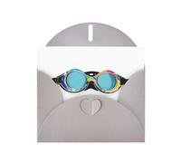 Gray Pearlescent Paper Holiday Cards 4"x6" YYHHAOFA Doodle swimming goggles Pattern Greeting Cards for Christmas, Birthday, Wedding Anniversary & Party Invitations