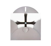 Gray Pearlescent Paper Holiday Cards 4"x6" YYHHAOFA Eyes behind the cross Pattern Greeting Cards for Christmas, Birthday, Wedding Anniversary & Party Invitations
