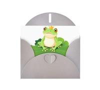 Gray Pearlescent Paper Holiday Cards 4"x6" YYHHAOFA Frog Prince on the lotus leaf Pattern Greeting Cards for Christmas, Birthday, Wedding Anniversary & Party Invitations