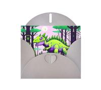 Gray Pearlescent Paper Holiday Cards 4"x6" YYHHAOFA Green dinosaur Pattern Greeting Cards for Christmas, Birthday, Wedding Anniversary & Party Invitations