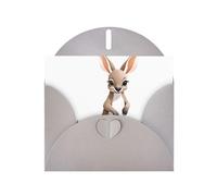 Gray Pearlescent Paper Holiday Cards 4"x6" YYHHAOFA Happy baby kangaroo Pattern Greeting Cards for Christmas, Birthday, Wedding Anniversary & Party Invitations