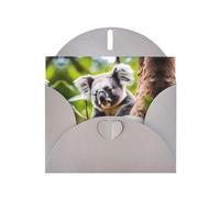 Gray Pearlescent Paper Holiday Cards 4"x6" YYHHAOFA Happy Cute koala Pattern Greeting Cards for Christmas, Birthday, Wedding Anniversary & Party Invitations