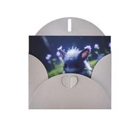 Gray Pearlescent Paper Holiday Cards 4"x6" YYHHAOFA Moonlight Jade Rabbit Pattern Greeting Cards for Christmas, Birthday, Wedding Anniversary & Party Invitations