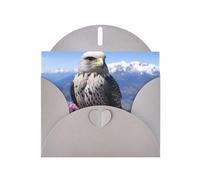 Gray Pearlescent Paper Holiday Cards 4"x6" YYHHAOFA Mountain Top Falcon Pattern Greeting Cards for Christmas, Birthday, Wedding Anniversary & Party Invitations