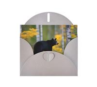 Gray Pearlescent Paper Holiday Cards 4"x6" YYHHAOFA rge and small black bears Pattern Greeting Cards for Christmas, Birthday, Wedding Anniversary & Party Invitations