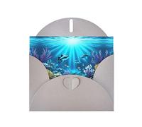 Gray Pearlescent Paper Holiday Cards 4"x6" YYHHAOFA Submarine Coral Rays Pattern Greeting Cards for Christmas, Birthday, Wedding Anniversary & Party Invitations