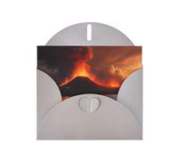 Gray Pearlescent Paper Holiday Cards 4"x6" YYHHAOFA The erupting Kilauea volcano Pattern Greeting Cards for Christmas, Birthday, Wedding Anniversary & Party Invitations
