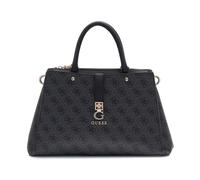 Guess Zamira 4G Logo Twin Handle With Chain Strap Womens Handbag In Coal