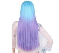 Gray Pink Wig Ladies Synthetic Heat-resistant Hair Cosplay Wig 60 Cm 280 G Long Straight Hair 24inches blue ombre purple
