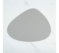 Gray Placemats, Table Placemats Modern Set of 2 Teardrop Shaped Leather Dinner Table Mats 17.5x14.4inch