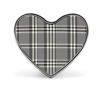 Gray Plaid Lines Lapel Pin Cute Custom Button Pin Personalized Heart Brooch Aluminum Alloy Brooch Pins Fashion Exquisite Badge Pins for Hat Bag Suit Tie Wedding Accessories