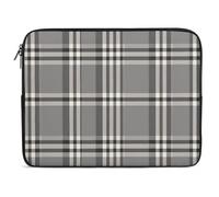 Gray Plaid Lines Laptop Sleeve 15inch Laptop Protective Case for Women Men Shockproof Computer Cover Portable Notebook Briefcases Computer Carrying Bag Lap Top Protector Compatible with Notebooks