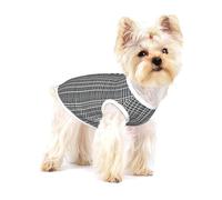 Gray Plaid Lines Print Lightweight Tank Top for Dogs Dog Shirts for Small Dogs Stretchy T Shirts Sleeveless Vest
