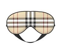 Gray Plaid Lines Print Soft Eye Mask - Comfortable Sleep, Blocks Light, Full Eye Coverage, Ideal for Travel, Meditation