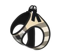 Gray Plaid Lines Printing Dog Summer Harness,Soft Light Puppy Vest,Breathable Pet Harness Reflective For Easy Walking