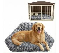 Gray Plush Dog Crate Pad 42.5 23.8 Inch for Large Dogs mat Only | Soft plush non-slip washable dog crate pad, cozy rest for large dogs.