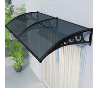 Gray Polycarbonate Canopy for Entrance Door and Window, UV Protection, Rain & Snow Shield, Steel & Plastic Bracket, 100x400cm - Durable Outdoor Cover, Easy Installation