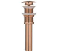 Gray Pop Up Drain Bathroom Sink Vessel Vanity Brushed Gold Solid Brass Assembly Replacement Kits Stopper, Flip Top, Overflow for Kitchen Bathroom(Rose gold without)