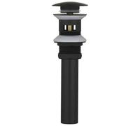 Gray Pop Up Drain Bathroom Sink Vessel Vanity Brushed Gold Solid Brass Assembly Replacement Kits Stopper, Flip Top, Overflow for Kitchen Bathroom(Black with)