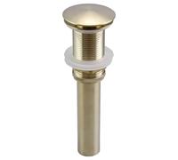 Gray Pop Up Drain Bathroom Sink Vessel Vanity Brushed Gold Solid Brass Assembly Replacement Kits Stopper, Flip Top, Overflow for Kitchen Bathroom(BG no overflow)