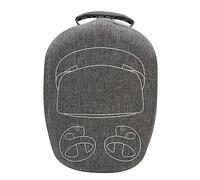 Gray PS VR2 Travel Case, Lens Protective Lid, Large Capacity for Gamers | Holds VR headset and accessories, double zip and internal hooks, shockproof EVA hard shell, easy carry with external belt