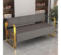Gray PU Leather Waiting Room Bench Upholstered Office Sofa with Armrests Modern Guest Seating for Office Apartment BarShop Airport150x55x70cm