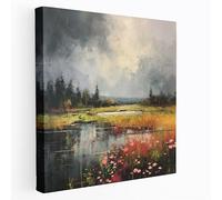 Gray Rain Canvas Print - Gray, Enchant, Gray Clouds, Wall Art, 28" x 28"