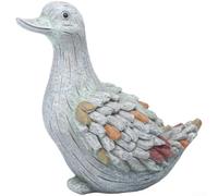 Gray Resin Duck Statue 15cm Sturdy Garden Figure(Station)