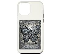 Gray Ribbon Butterfly Stained Glass Brain Tumor Awareness Case for iPhone 12 mini