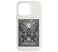 Gray Ribbon Butterfly Stained Glass Brain Tumor Awareness Case for iPhone 14 Pro Max