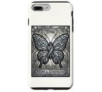 Gray Ribbon Butterfly Stained Glass Brain Tumor Awareness Case for iPhone 7 Plus/8 Plus