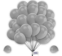 Gray Round Balloons - Pack of 25, 10 Inch for Birthday Party, Baby Shower, Engagement, Wedding & More