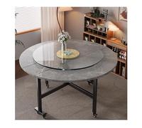 Gray Round Drop-Leaf Kitchen Table Extendable Mobile Dining Table with Wheels 130cm Folding Table for Home Parties Space-Saving Design Stylish & Practical