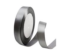 Gray Satin Ribbon 10mm, 23 Meters Gray Fabric Ribbons Double Sided Silk Ribbons for Gift Wrapping, Crafting, Hair Bows, Balloons, Sewing, Wreaths, Cakes, Wedding Party and Christmas Decoration