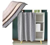 Gray Short ains for Boohelf Dustproof Kitchen Drapes Country Sle Cabinet ains Blackout Fabric with Sliding Rail 80x65cm / 31.5x25.6in