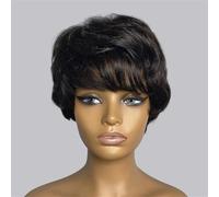 Gray Short Wavy Wigs Human Hair For Women Glueless Full Machine Made Wigs Short Layered Hair Silver Gray9