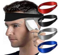 (Gray) Silicone barber hair cutting headband, curved neckline, home shaving template, hair cutting tools, Happy H