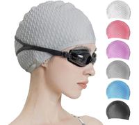 (gray) Silicone Swim Cap,comfortable Bathing Cap Ideal For Curly Short Medium Long Hair, Swimming Cap For Women And Men, Shower Caps Keep Hairstyle U