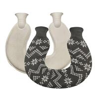 (Gray snowflakes) U-shaped Hot Water Bottle For Neck And Shoulder, Warmer Rubber Hot