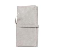 Gray Soft Makeup Brush Rolling Case Mini Cosmetic Brush Organizer Portable Roll Up Brush Holder Pouch Bag for Travel Business Trip 14 Pockets